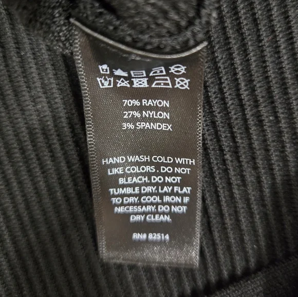 House Of Harlow 1960 Black Mini Ribbed Dress Criss Cross Neck Size Medium - Picture 7 of 8